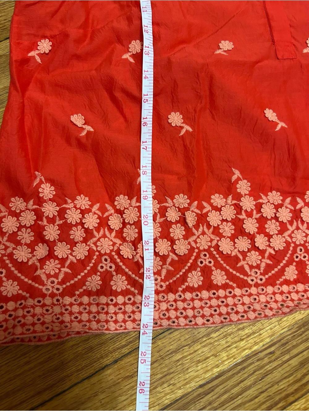J.Crew | Floral Embroidered Blouse blood orange‎ XXL - Picture 8 of 10